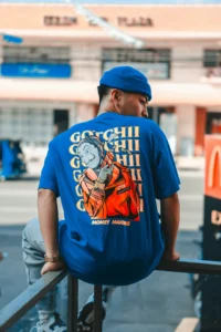 Blue Graphic Oversized Shirt